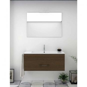 Ducha Todo en Uno Enif – Mueble, Lavabo, Espejo y Toallero Marrón 60CM