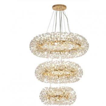 Suspension 58 ampoules en Cristal K9 Or 3 niveaux