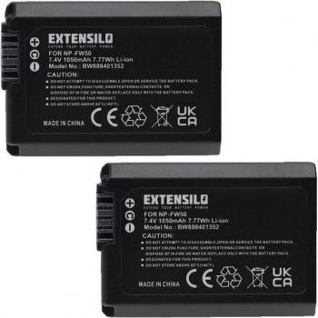 EXTENSILO 2x Batteria Compatibile A7r