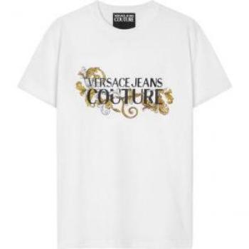 Versace Casual T-Shirt 78GAHC05 Weiß Regular Fit