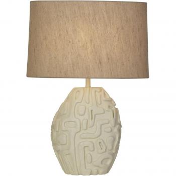Lampe d'appoint Adelaide crème 59,5 cm abat-jour lin blanc