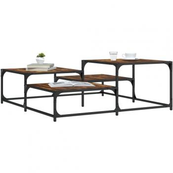 VidaXL Couchtisch Räuchereiche 107x107 cm – Holzwerkstoff, braun/schwarz, 40 cm hoch