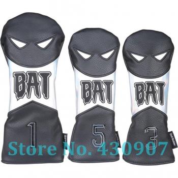 3pcs Black PU Golf Wood Head Cover Set