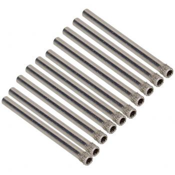 Broca Diamante 4 mm – Kit de 10 para Vidrio, Azulejo y Granito