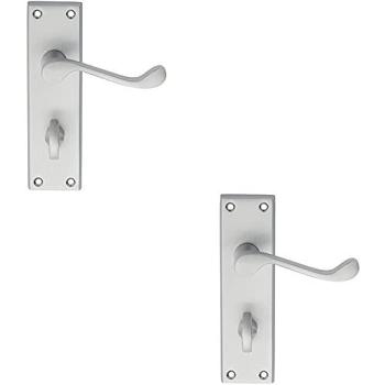 Vintage Victorian Scroll Shower Plate Handles – 150 × 43 mm Satin Chrome