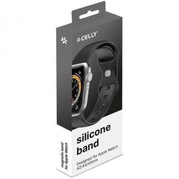 Svart Silikonarmband för Apple Watch 42/44/45mm