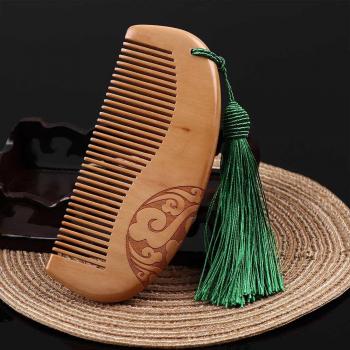 Carved Double Fine Hair Comb for Kids