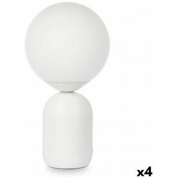 Lámpara de mesa Esfera 40 W Color Blanco Cerámica 15 x 28,5 x 15 cm (4 Unidades)
