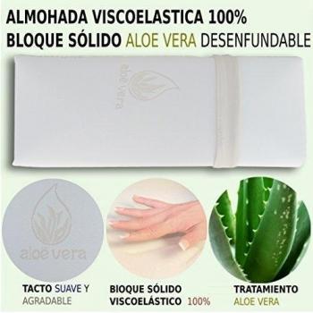 HOGAR24 Almohadas viscoelásticas 2 unidades 100% Bloque sólido Aloe Vera-2x75cm