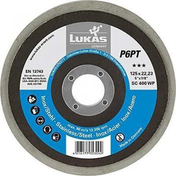 Lukas Abrasivi Tampone di lucidatura P6PT Ø 125 mm foro-Ø 22,23 mm P 800 ultra fine bianco (P 800 ultra fine)