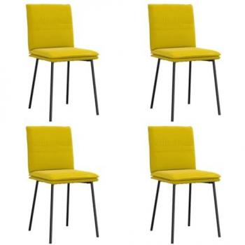 Velluto Giallo: Sedie da Pranzo 4 Unità