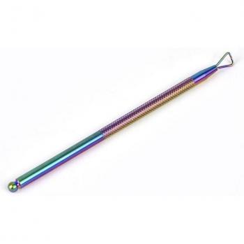 Stainless Steel Rainbow Cuticle Pusher and Tweezer Set