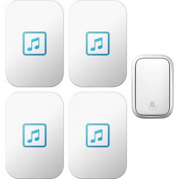 CACAZI Wireless Doorbell with 60 Chimes and Adjustable Volume