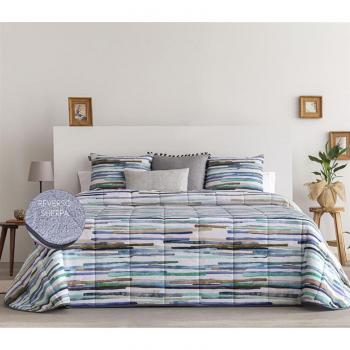 Edredón Estampado Badía Azul con Forro Sherpa 100% Algodón