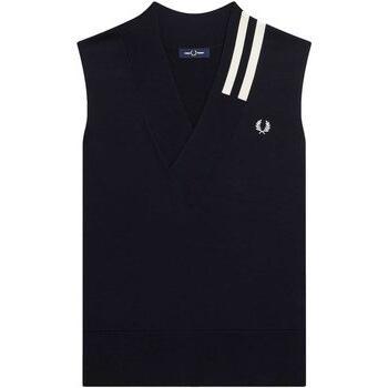 Gilet a manica corta navy XL Fred Perry con punta spezzata