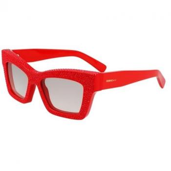 Ferragamo SF2045SR 600 Unisex Red Square Lens Shades