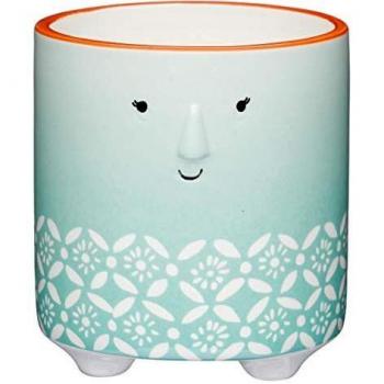PetalPatch Tiny Indoor Plant Holder – Green & White