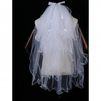 Charming One-Layer Pearl Wedding Veil
