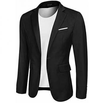 Schwarzes MaxModa Herren-Sakko – Slim Fit Sportstil