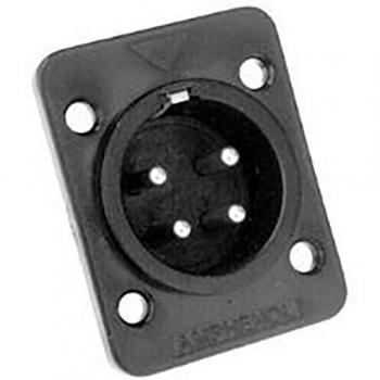 Amphenol XLR Flanschstecker 4-polig Schwarz 1 St