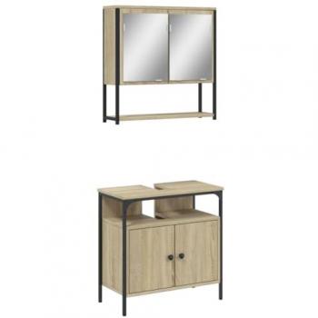 VitaXL 2-Piece Bathroom Furniture Set in Sonoma Oak Engineered Wood
