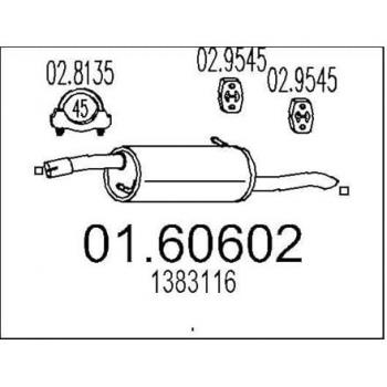 MTS Silencieux arrière 01.60602 pour FORD Fusion