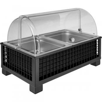Vetrina refrigerata antracite Portland 2 x GN 1/2