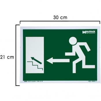 Insegna di Emergenza Uscita Scale Superiore Sinistra 21x30 cm