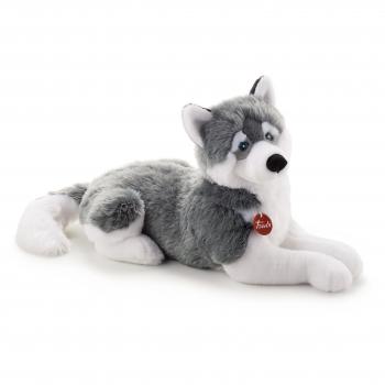 Trudi peluche Husky 60 cm gris et blanc