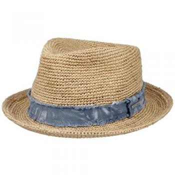 Stetson Crochet Raffia Fedora Straw Hat
