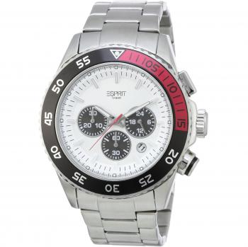 Esprit Varic Chrono Silver – Edelstahl‑Uhr mit Quarz, 24h‑Wecker, Datum und drehbarer Lünette