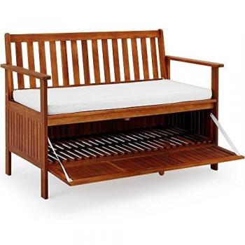 Amazonas Banc de Jardin avec Espace de Stockage 120 cm x 60 cm x 90 cm