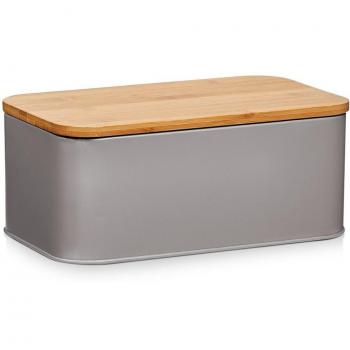 Brotkorb Zeller – Metall‑Deckel, taupe