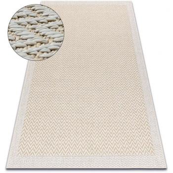 Rugsx Beige Flat-Woven Carpet 3726 Zigzag 175x270 cm