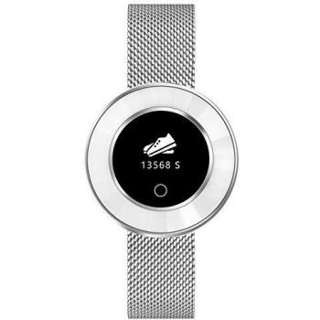 Herzfrequenz-Tracker für Frauen – Blutdruck & Sauerstoffanzeige in silberner Smartwatch (9705‑19)