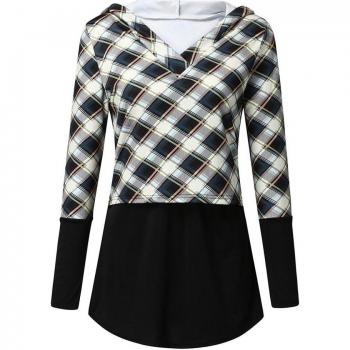 Plaid Maternity Breastfeeding Sweatshirt