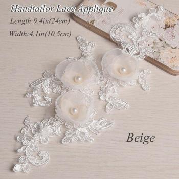 Encaje Nupcial Elegante: Aplique de Lentejuelas a Mano