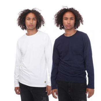 Blue & White Lyle & Scott Men’s Lounge Tee Duo – 2 Pack, Size L