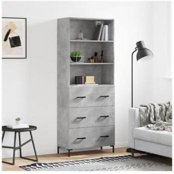 MAISON CHIC Holzwerkstoff Hochboard Grau 69,5x34x180 cm