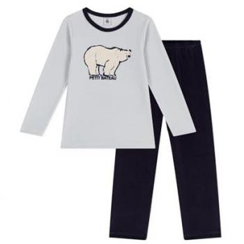 Petit Bateau Pyjama enfant velours gris
