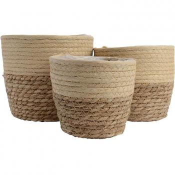 Green Living Basket Collection – 3 Pieces, 20x17 cm, Eco Friendly
