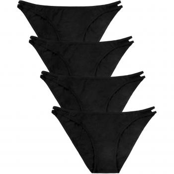 Anwell Tanga-Sets: Schwarz, 4 Stück, Hipster Slips für Damen, XL, Baumwolle