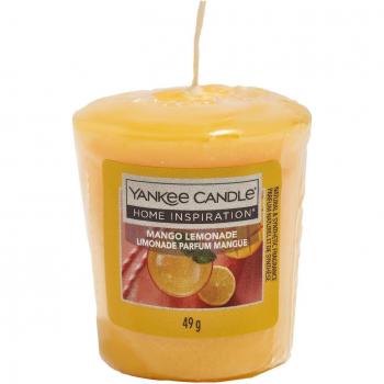 Highly Scented Mango Lemonade Votive Candle in a Bright Yellow Color