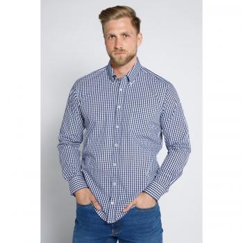 Camicia da uomo cotone maniche lunghe 4XL blu STHUGE