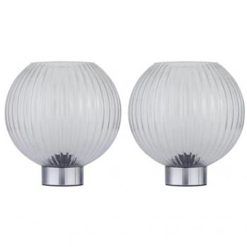 Betchley 2-Pack Chrome Glow Lamps – Power‑Banked, Clear Quartz