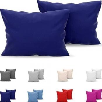 Housse de coussin 50x75 cm Douce Microfibre Bleu Foncé