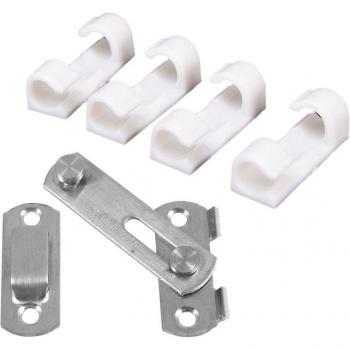 Hasp Latch Lock for Sliding Door and Window with 20 Wire Fixing Clips