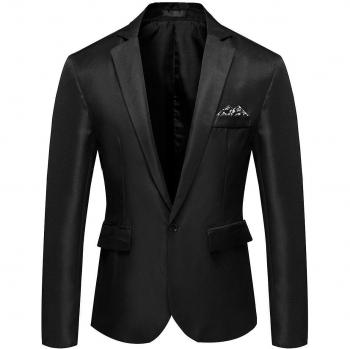 Tiro Negro M Chaqueta de Hombre para Oficina y Casual