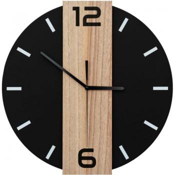 Horloge Loft Ronde 35 cm en Métal et Bois MC70901