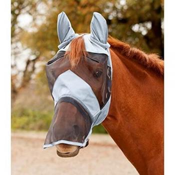 Waldhausen Premium Fly Mask (Ear & Nose), Silver Grey, Model VB